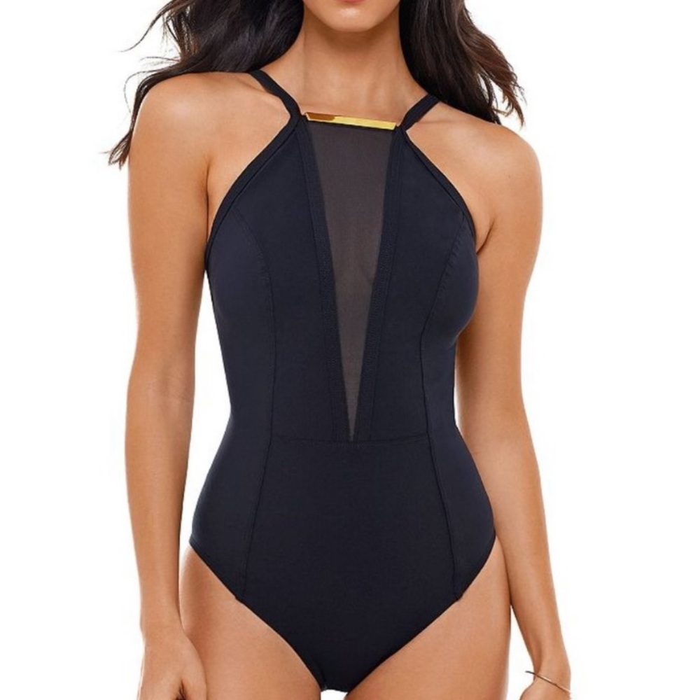 Amoressa by Miraclesuit Gold Standard Bullion Swimsuit size 10